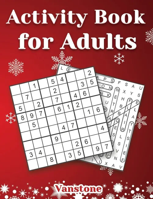 Activity Book for Adults: 200 Fun Sudoku Puzzles and Word Search for Grown Ups with Solutions - Large Print - Christmas Edition - Paperback