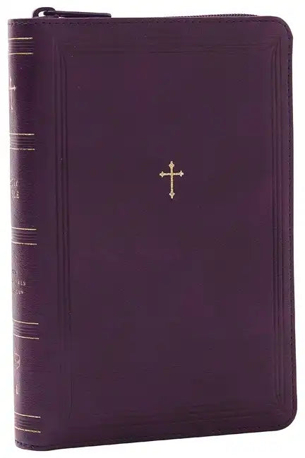 NKJV Compact Paragraph-Style Bible W/ 43,000 Cross References, Purple Leathersoft with Zipper, Red Letter, Comfort Print: Holy Bible, New King James V - Imitation Leather