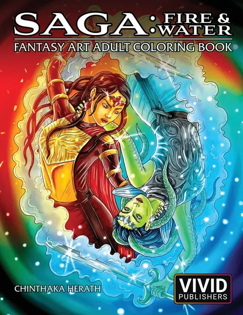 Saga: Fire & Water: Fantasy Art Adult Coloring Book - Paperback