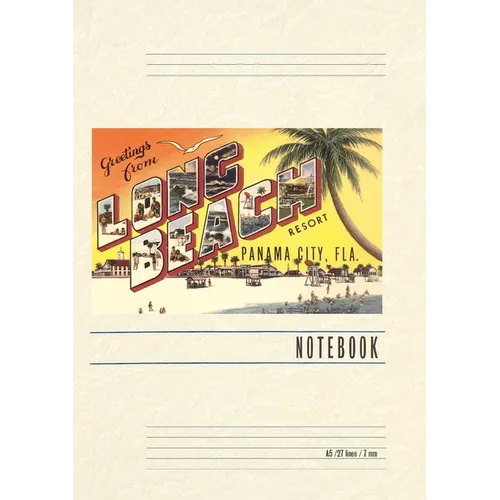 Vintage Lined Notebook Greetings from Long Beach, Florida - Paperback