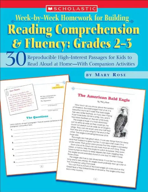 Week-By-Week Homework for Building Reading Comprehension & Fluency: Grades 2-3: 30 Reproducible High-Interest Passages for Kids to Read Aloud at Home- - Paperback