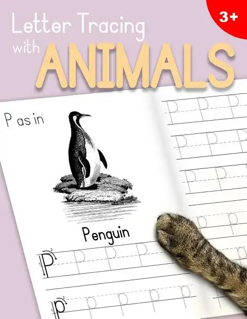 Letter Tracing With Animals: Learn the Alphabet - Handwriting Practice Workbook for Children in Preschool and Kindergarten - Lilac-Peach Cover - Paperback