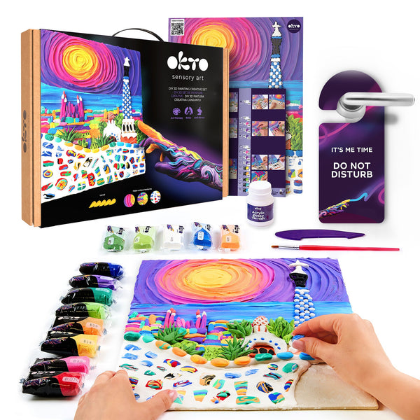 OKTO Air-Dry Clay 3D Painting Kit – #parkguellbarcelona (11.8 x 15.7 in)