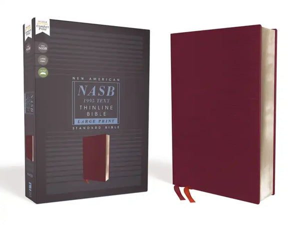 Nasb, Thinline Bible, Large Print, Bonded Leather, Burgundy, Red Letter Edition, 1995 Text, Comfort Print - Bonded Leather