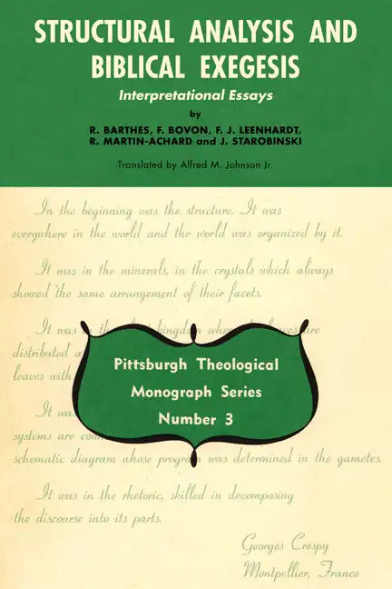 Structural Analysis and Biblical Exegesis - Paperback