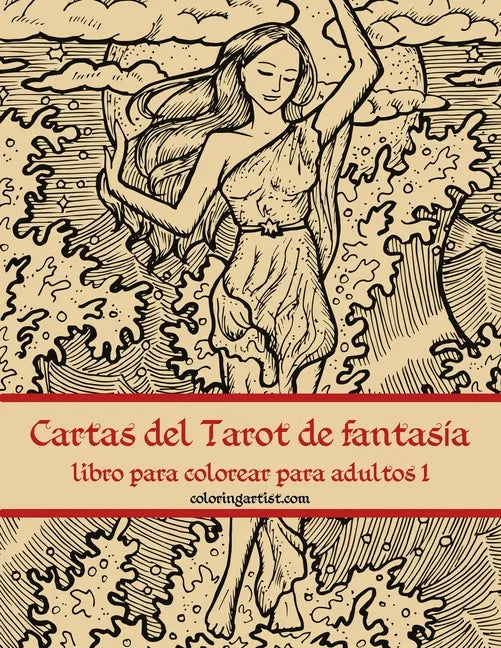 Cartas del Tarot de fantasía libro para colorear para adultos 1 - Paperback