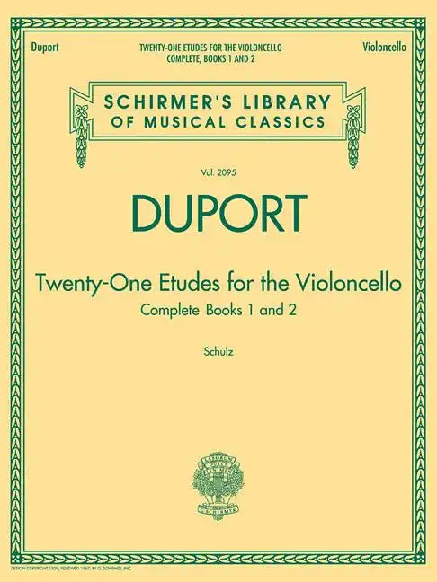 Duport - 21 Etudes for the Violoncello, Complete Books 1 & 2: Schirmer Library of Classics Volume 2095 - Paperback