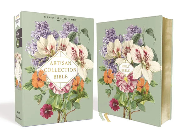 Nasb, Artisan Collection Bible, Leathersoft, Sage Floral, Red Letter Edition, 1995 Text, Comfort Print - Imitation Leather