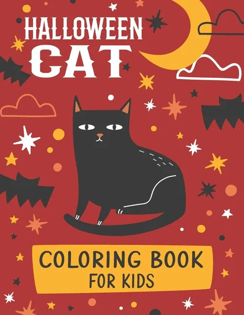 Halloween Cat Coloring Book For Kids: A Spooky Halloween Cat Designs Holiday Fun For Kids - Paperback