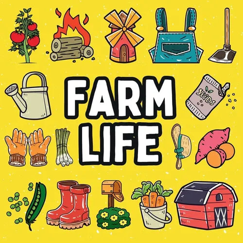 Farm Life Coloring Book: Bold and Easy Designs for Both Seniors and Kids - Paperback