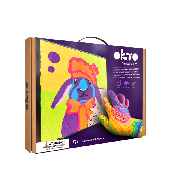 OKTO Clay-by-Numbers Kit – “Bunny” (11.4” x 11.4”)