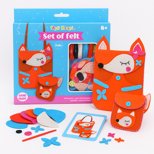 APLI Krapli - APLI Krapli Sewing Patterns Bag & Keychain Fox Printable Templates Materials Not Included Ages 10+