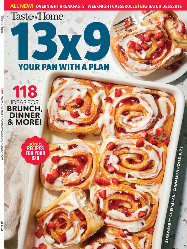 Taste of Home - Easy 13x9 Pan Recipes: Elevate Your Meal Planning, 118 Delicious Ideas & Bonus Recipes For Your 8x8 Pans, Overnight Breakfasts, Brunch, Weeknight Casseroles, Dinners, Desserts & More!