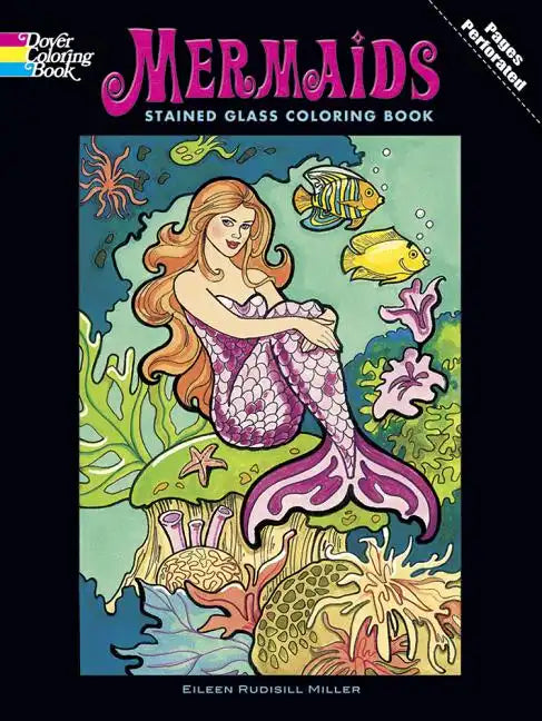 Mermaids Stained Glass Coloring Book - Paperback
