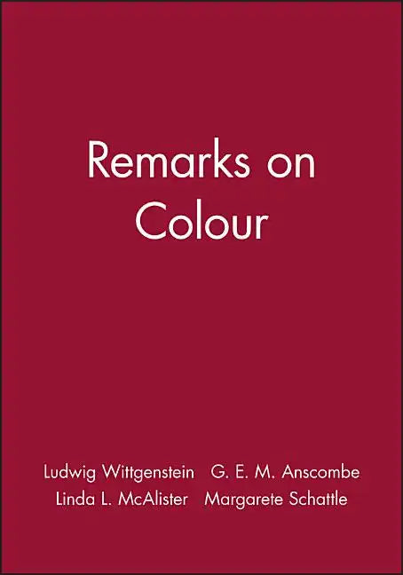 Remarks on Colour - Paperback