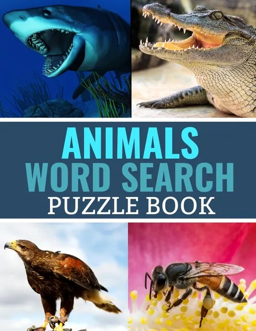 Animals Word Search Puzzle Book: 40 Large Print Challenging Puzzles - Gift for Summer & Vacations - Paperback