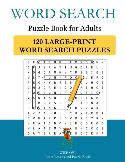 Word Search Puzzle Book For Adults: 120 Large-Print Word Search Puzzles to Exercise Your Brain With - Paperback
