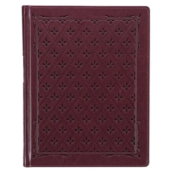 KJV Holy Bible, Large Print Note-Taking Bible, Faux Leather Hardcover - King James Version, Burgundy - Leather