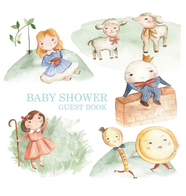 Nursery Rhyme Baby Shower Guest Book - Hardcover