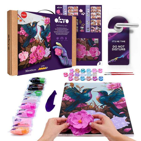 OKTO Air-Dry Clay 3D Painting Kit – Kit Hummingbirds (11.8 x 15.7 in)