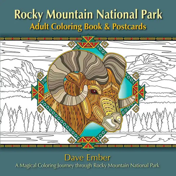 Rocky Mountain National Park Adult Coloring Book & Postcards: A Magical Coloring Journey Through Rocky Mountain National Park - Paperback