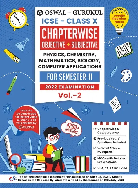 Oswal-Gurukul Chapterwise Objective + Subjective Vol II for Physics, Chemistry, Mathematics, Biology, Computer Applications: ICSE Class 10 for Semeste - Paperback