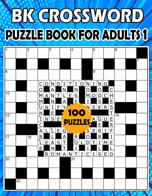 BK Crossword puzzle book for adults 1: Large print crossword book for adults & seniors - 100 Puzzle from (BK Bouchama) - Paperback