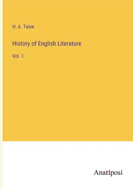 History of English Literature: Vol. 1 - Paperback
