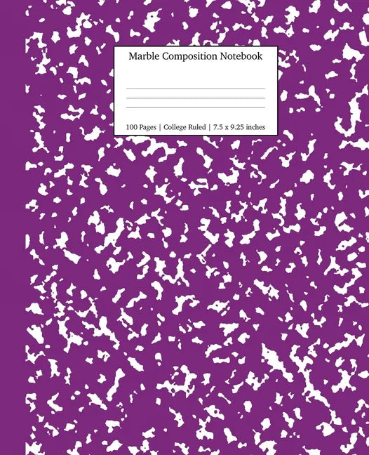 Marble Composition Notebook College Ruled: Purple Marble Notebooks, School Supplies, Notebooks for School - Paperback