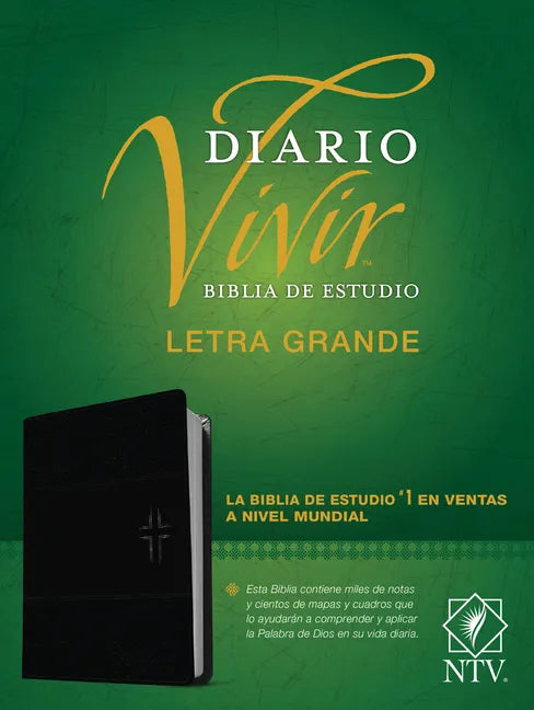 Biblia de Estudio del Diario Vivir Ntv, Letra Grande (Sentipiel, Negro/Ónice, Letra Roja) - Imitation Leather