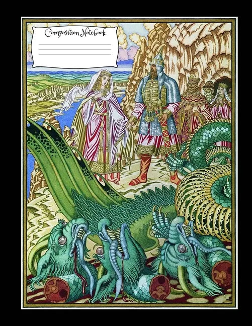Dragon Composition Notebook: 8.5 x 11 Vintage fantasy art cover composition notebook / Journal 150 lined college ruled pages, dragon medieval softc - Paperback