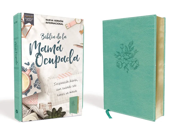 Nvi, Biblia de la Mamá Ocupada, Leathersoft, Turquesa, Palabras de Jesús En Rojo, Comfort Print: Inspiración Diaria Aun Cuando Solo Tienes Un Minuto - Leather