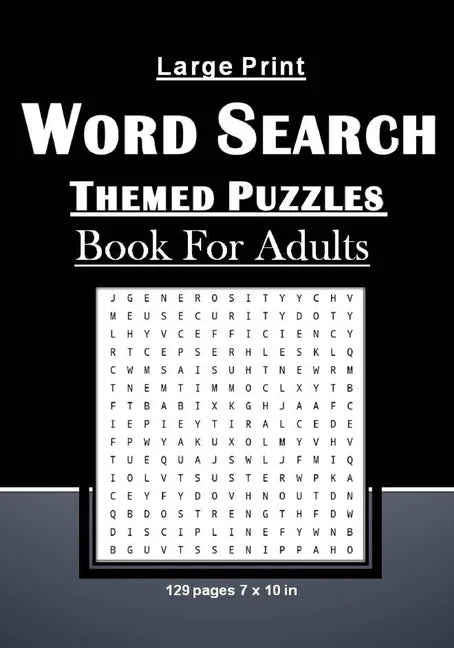 Large Print Word Search Themed Puzzles Book For Adults: Brain Games With 101 Word Search Themed Puzzles Book For Adults/Seniors: 129 pages and 7 x 10 - Paperback