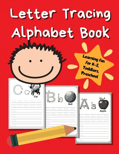 Letter Tracing Alphabet Book: ABC Learning Book for Kids - Toddlers, Preschool, K-2 - Red - Paperback