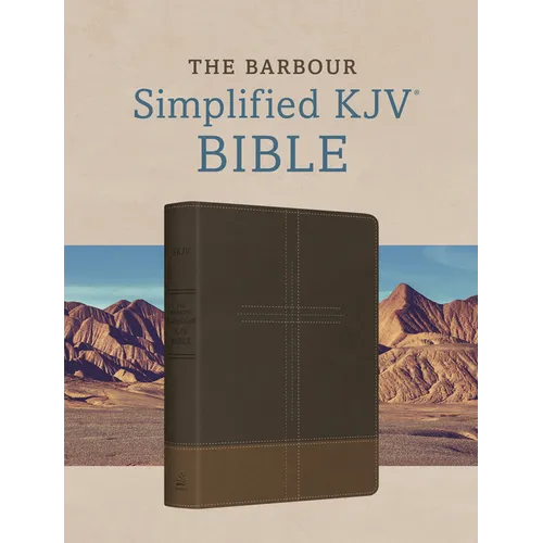 The Barbour Simplified KJV Bible--Deluxe Edition [Two-Tone Brown Stitched Cross] - Imitation Leather