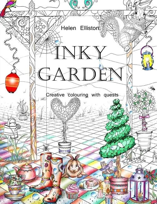 Inky Garden: Creative colouring with quests & 3D paper flower - Paperback