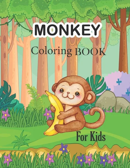 Monkey Coloring Book For Kids: jungle animal book, monkey coloring book - Paperback