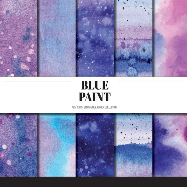 Blue Paint: Scrapbook Paper Collection: Decorative Paper For Scrapbooking, Origami & Papercraft Projects - Paperback