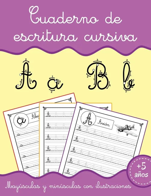 Cuaderno de escritura cursiva: Aprender a escribir Letras para niños 5 años Aprendiendo a repasar letras minúsculas y mayúsculas del alfabeto Libro de - Paperback