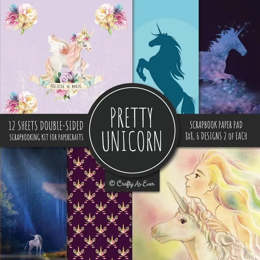Pretty Unicorn Scrapbook Paper Pad 8x8 Scrapbooking Kit for Papercrafts, Cardmaking, Printmaking, DIY Crafts, Fantasy Themed, Designs, Borders, Backgr - Paperback