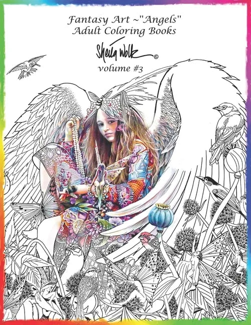 Angel-Fantasy Art Adult Coloring Book -Sheila Wolk Volume #3 - Paperback