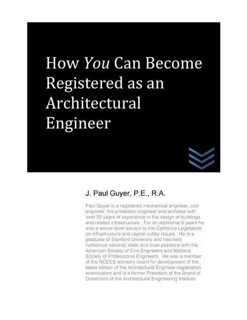 How You Can Become Registered as an Architectural Engineer - Paperback