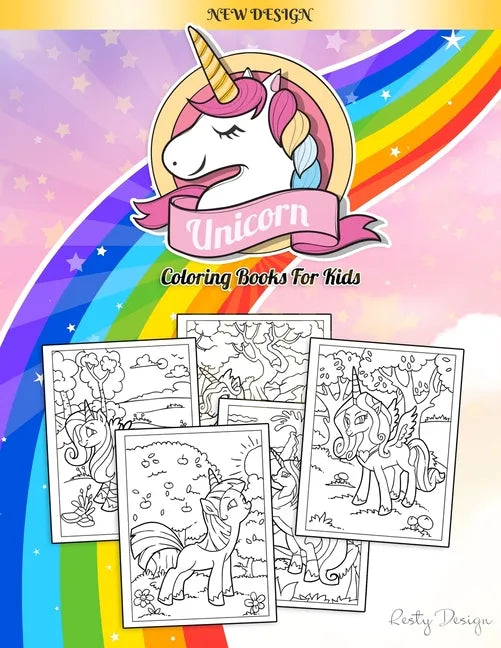Unicorn Coloring Books For Kids: Ages 4-8 Large Page (8.5 x 11 Inch) - Paperback
