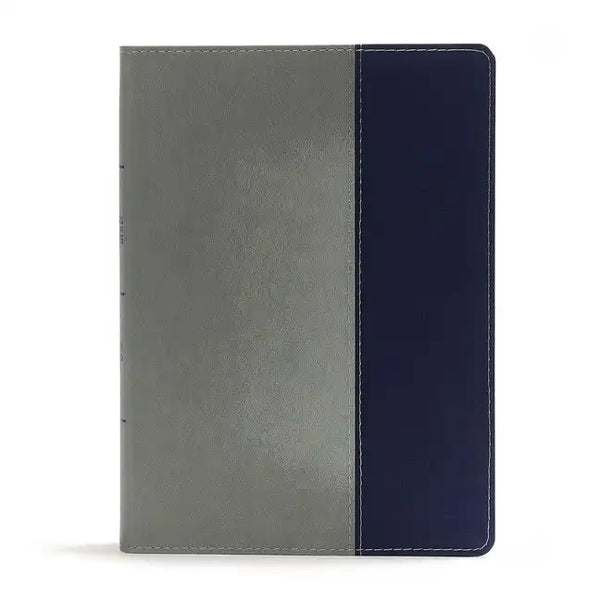 CSB Apologetics Study Bible for Students, Gray/Navy Leathertouch: Black Letter, Teens, Study Notes and Commentary, Ribbon Marker, Sewn Binding, Easy-T - Imitation Leather