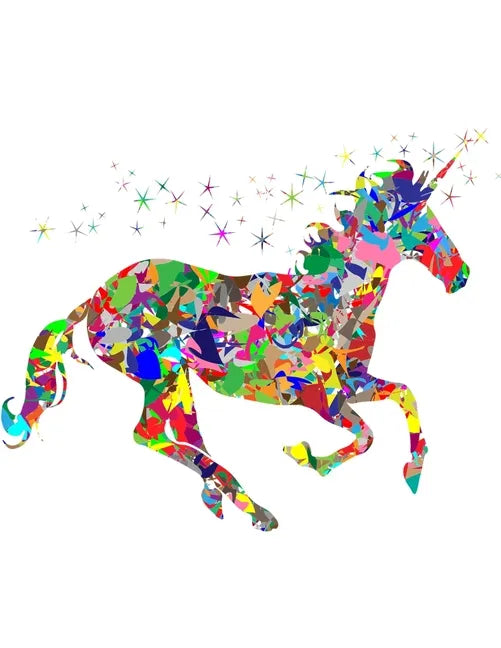 Colorful Unicorn Notebook: 100 Pages 8.5" X 11" Wide Ruled Line Paper - Paperback