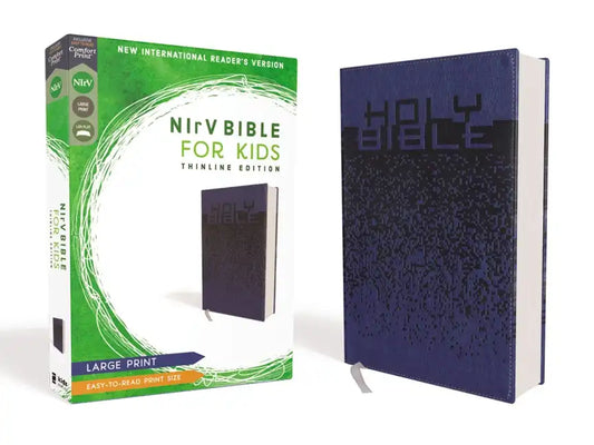 Nirv, Bible for Kids, Large Print, Leathersoft, Blue, Comfort Print: Thinline Edition - Leather