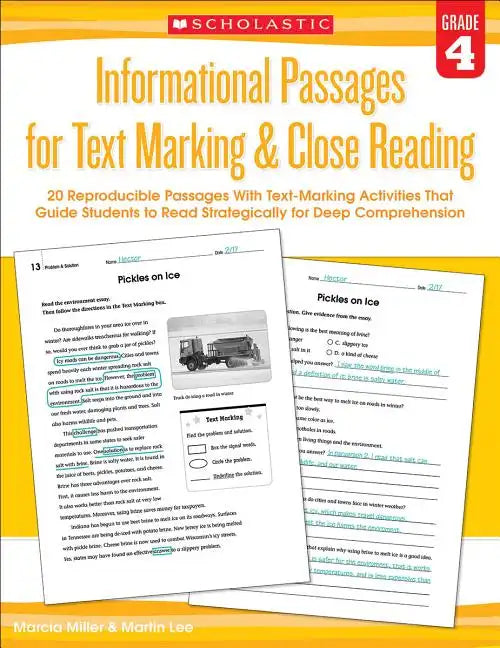 Informational Passages for Text Marking & Close Reading: Grade 4: 20 Reproducible Passages with Text-Marking Activities That Guide Students to Read St - Paperback
