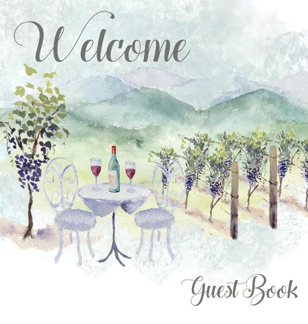 Vineyard themed Guest Book, vacation home, comments book, holiday home, visitor book to sign - Hardcover
