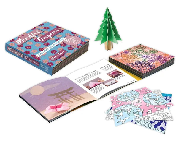 Mindful Origami: Paper Block Plus 64-Page Book - Paperback