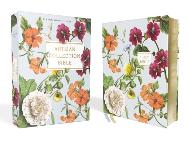 Niv, Artisan Collection Bible, Leathersoft, Blue Floral, Red Letter Edition, Comfort Print - Imitation Leather